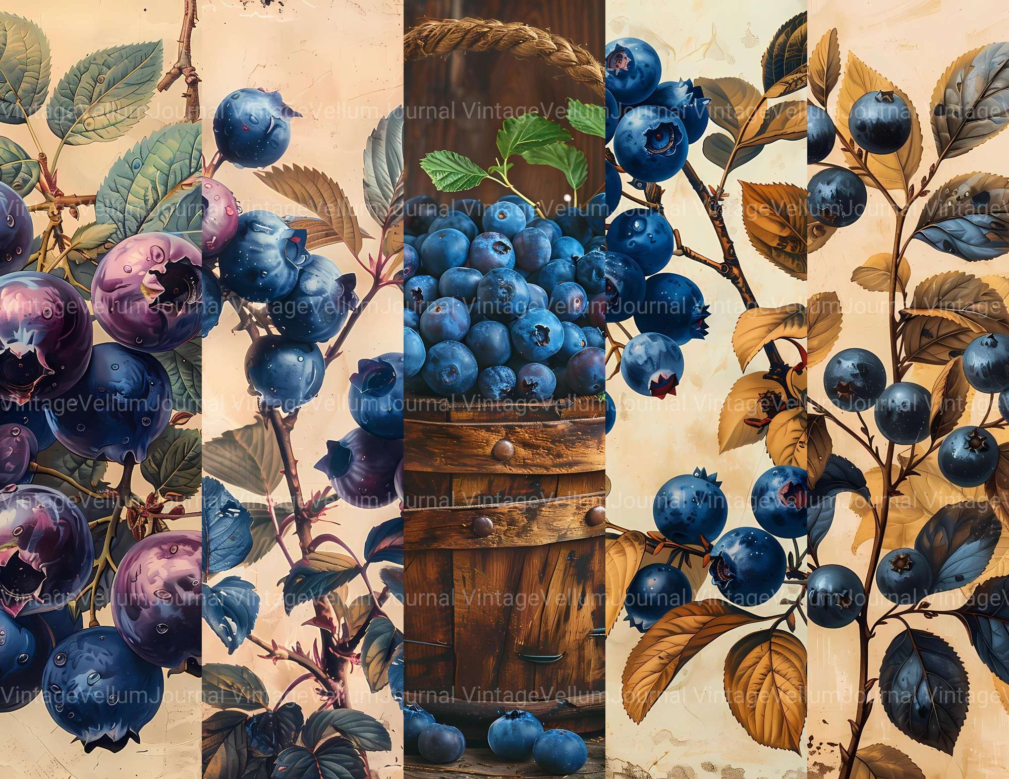 Blueberry Junk Journal Pages - CraftNest - Digital Crafting and Art