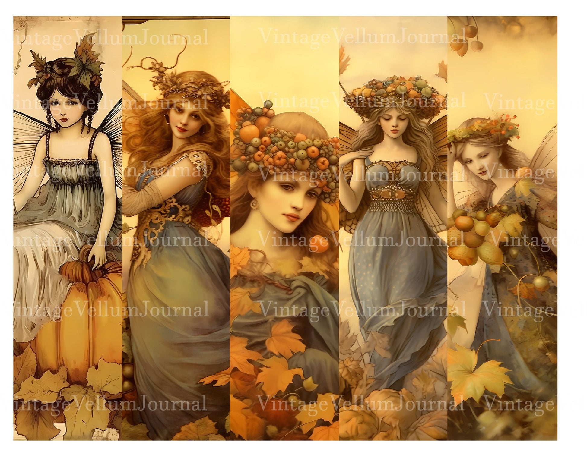 Autumn Fairies Junk Journal Pages - CraftNest