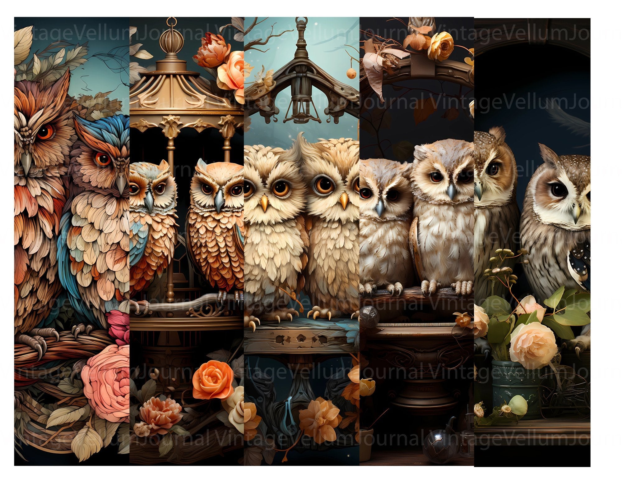 Cute Owls Junk Journal Pages - CraftNest