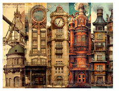 Steampunk Buildings Junk Journal Pages - CraftNest