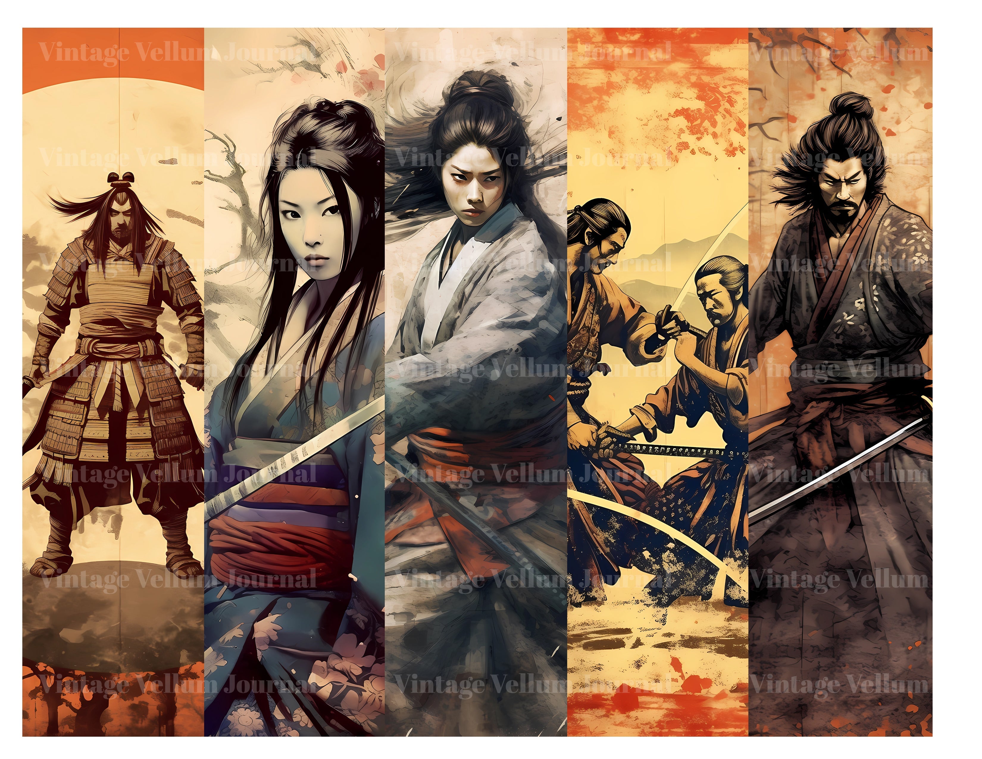 Japanese Samurai Junk Journal Pages - CraftNest
