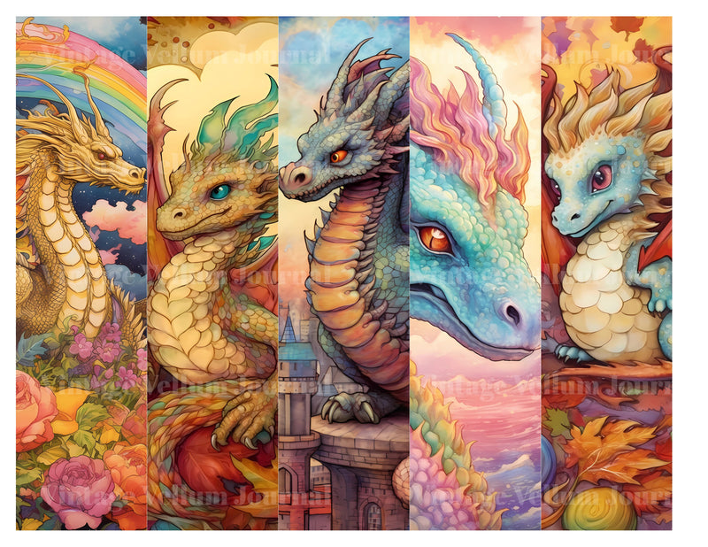 Rainbow Dragon Junk Journal Pages - CraftNest