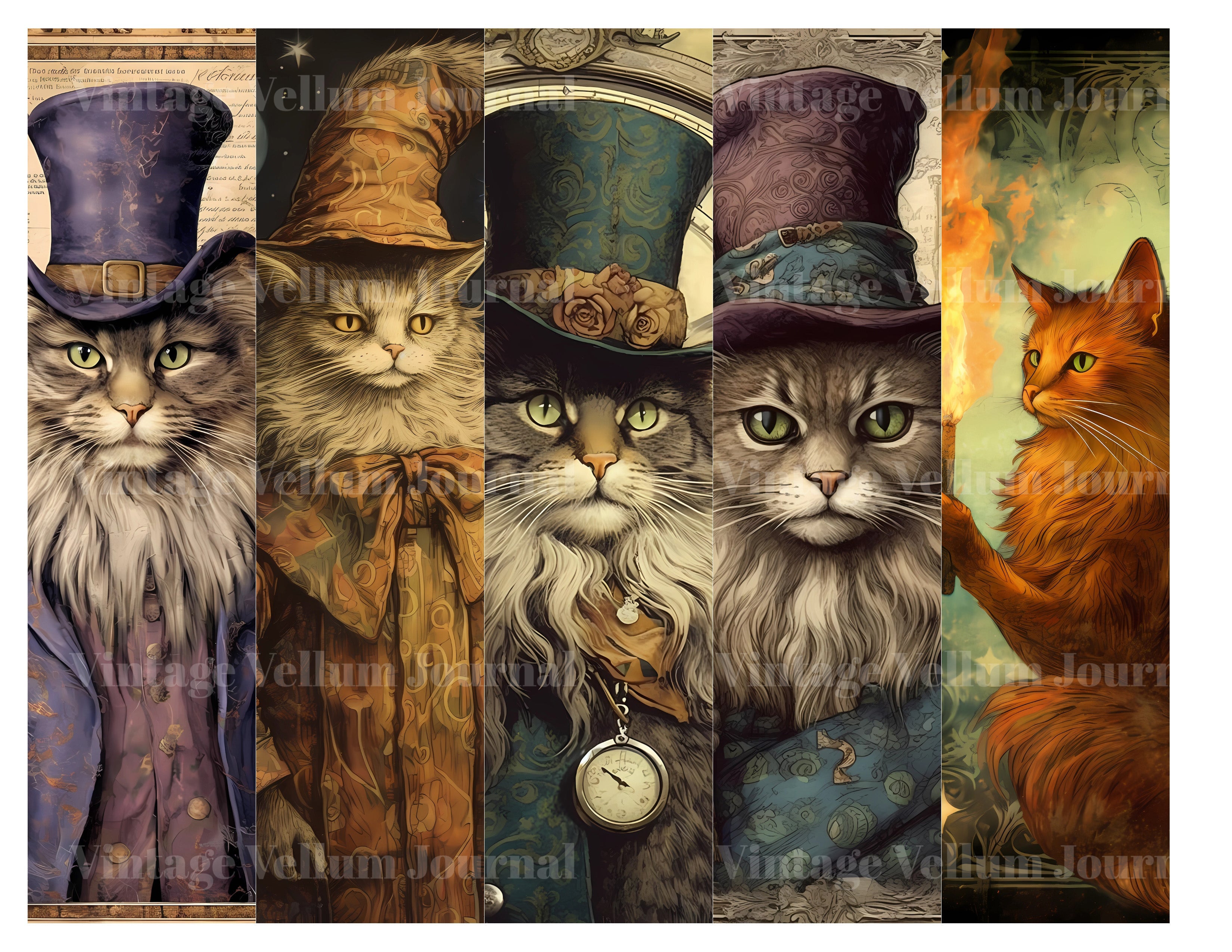 Wizard Cats Junk Journal Pages - CraftNest