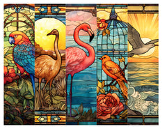 Stained Glass Birds Junk Journal Pages - CraftNest