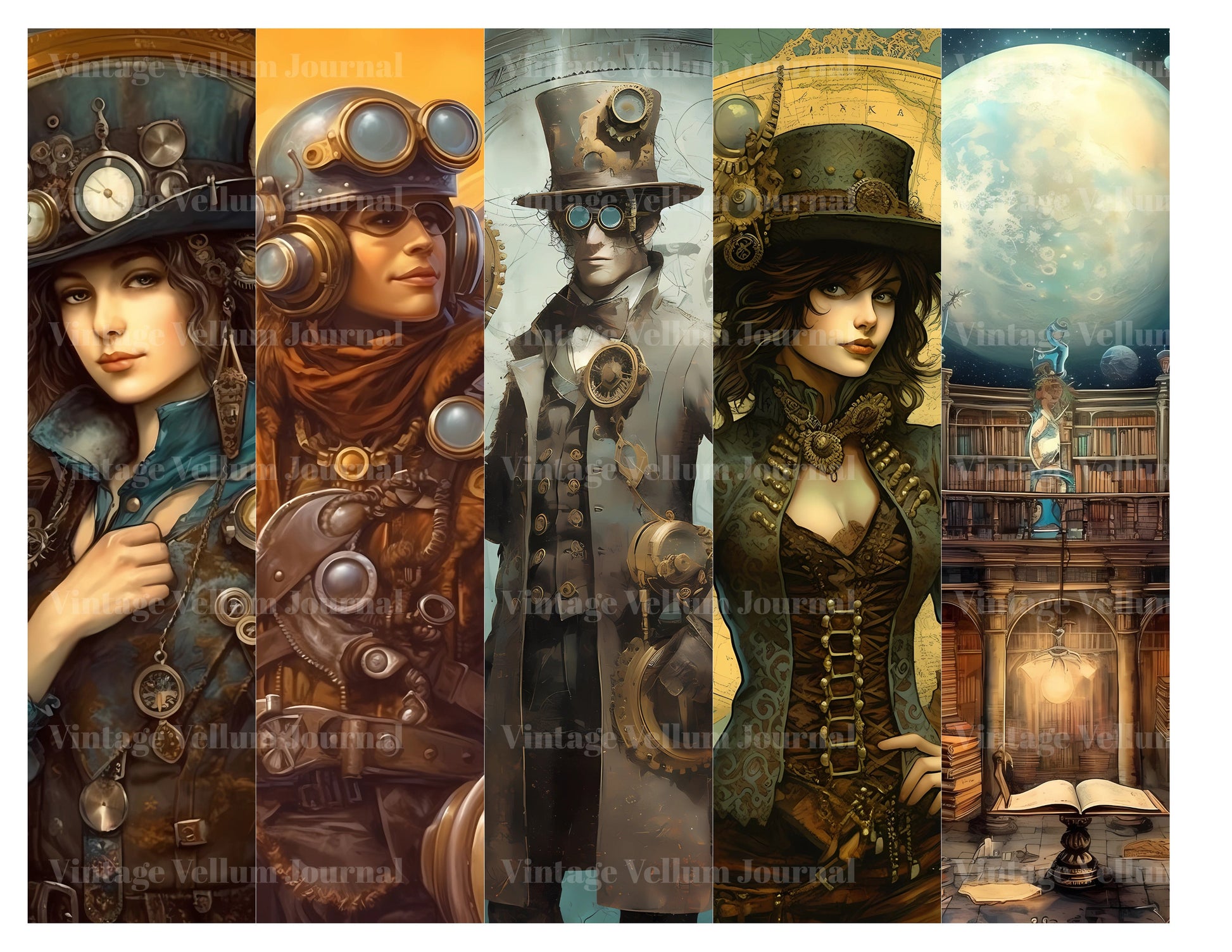 Steampunk Lunar World Junk Journal Pages - CraftNest