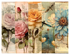 Flower Books Junk Journal Pages - CraftNest