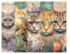 Flower Cats Junk Journal Pages - CraftNest