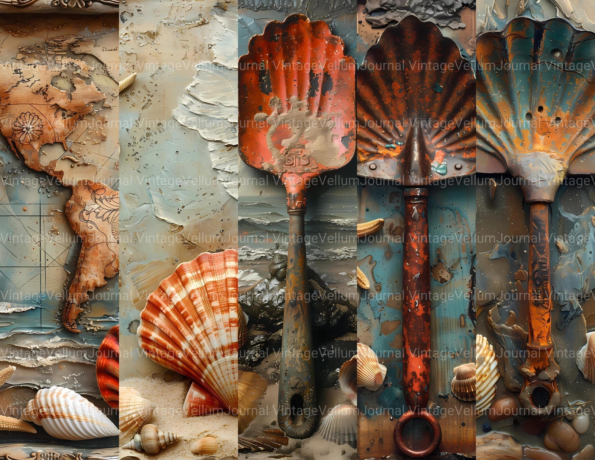 Beachcombing Junk Journal Pages - CraftNest - Digital Crafting and Art