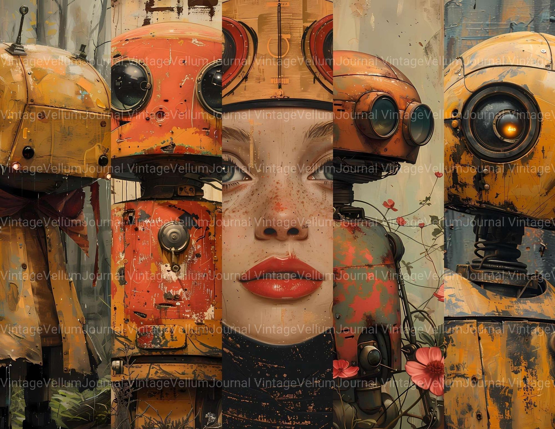 Roboter Summer Junk Journal Pages - CraftNest - Digital Crafting and Art
