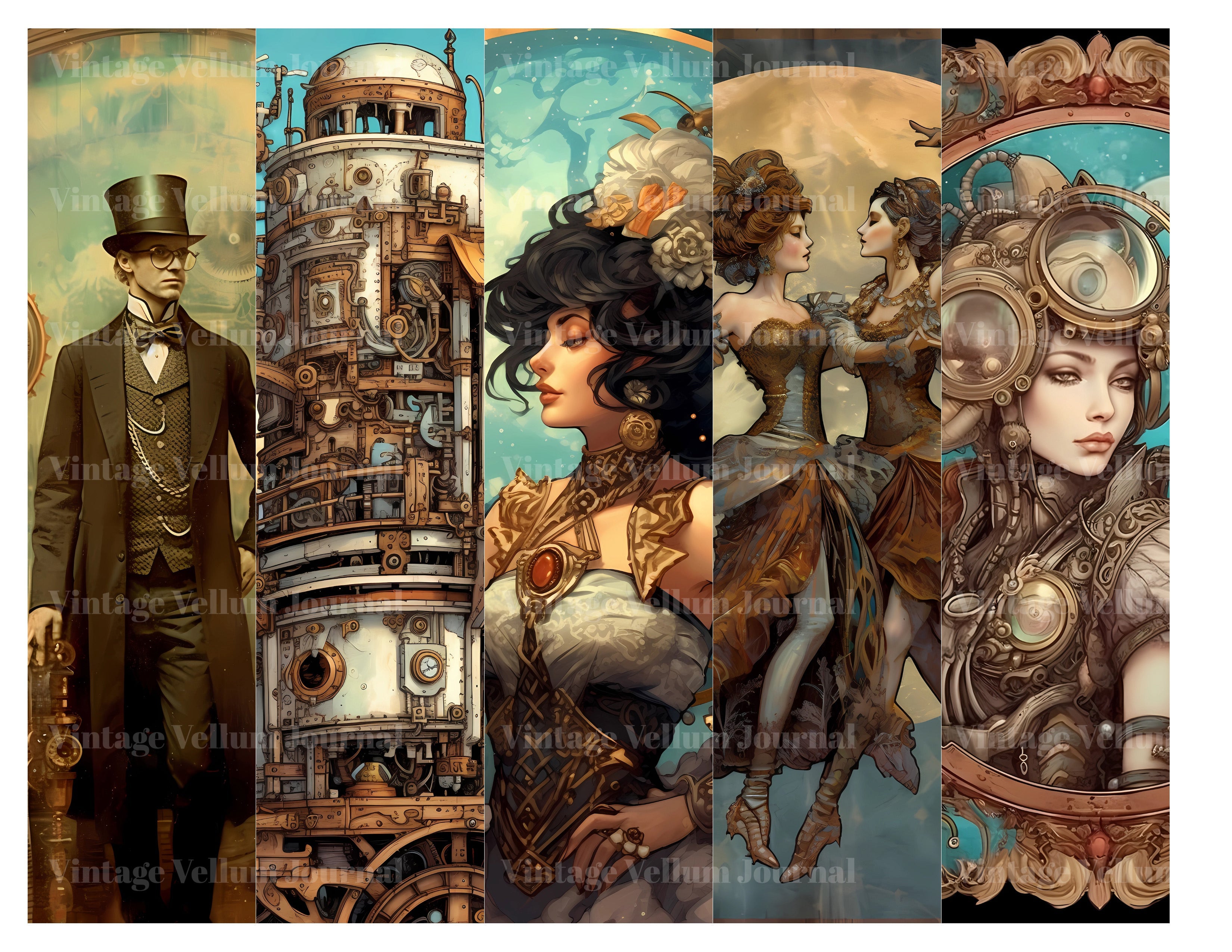 Steampunk Lunar World Junk Journal Pages - CraftNest