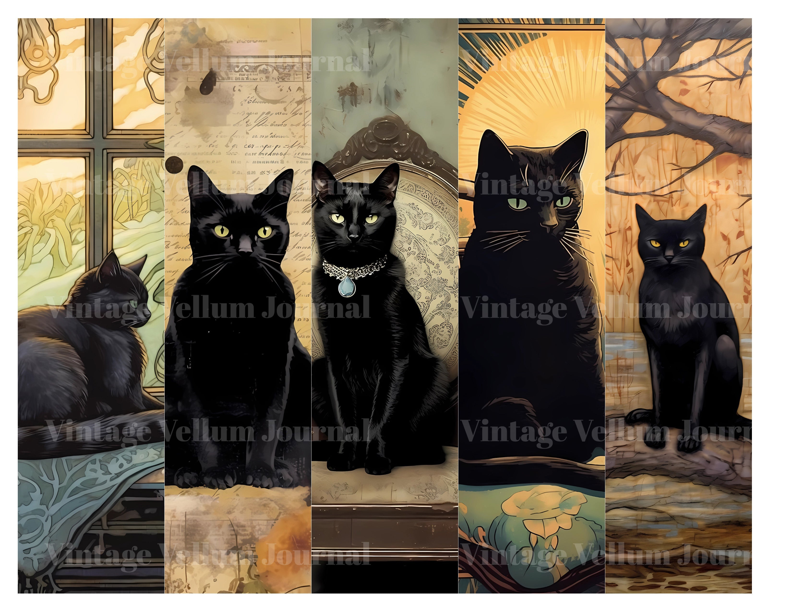 Black Cats Junk Journal Pages - CraftNest