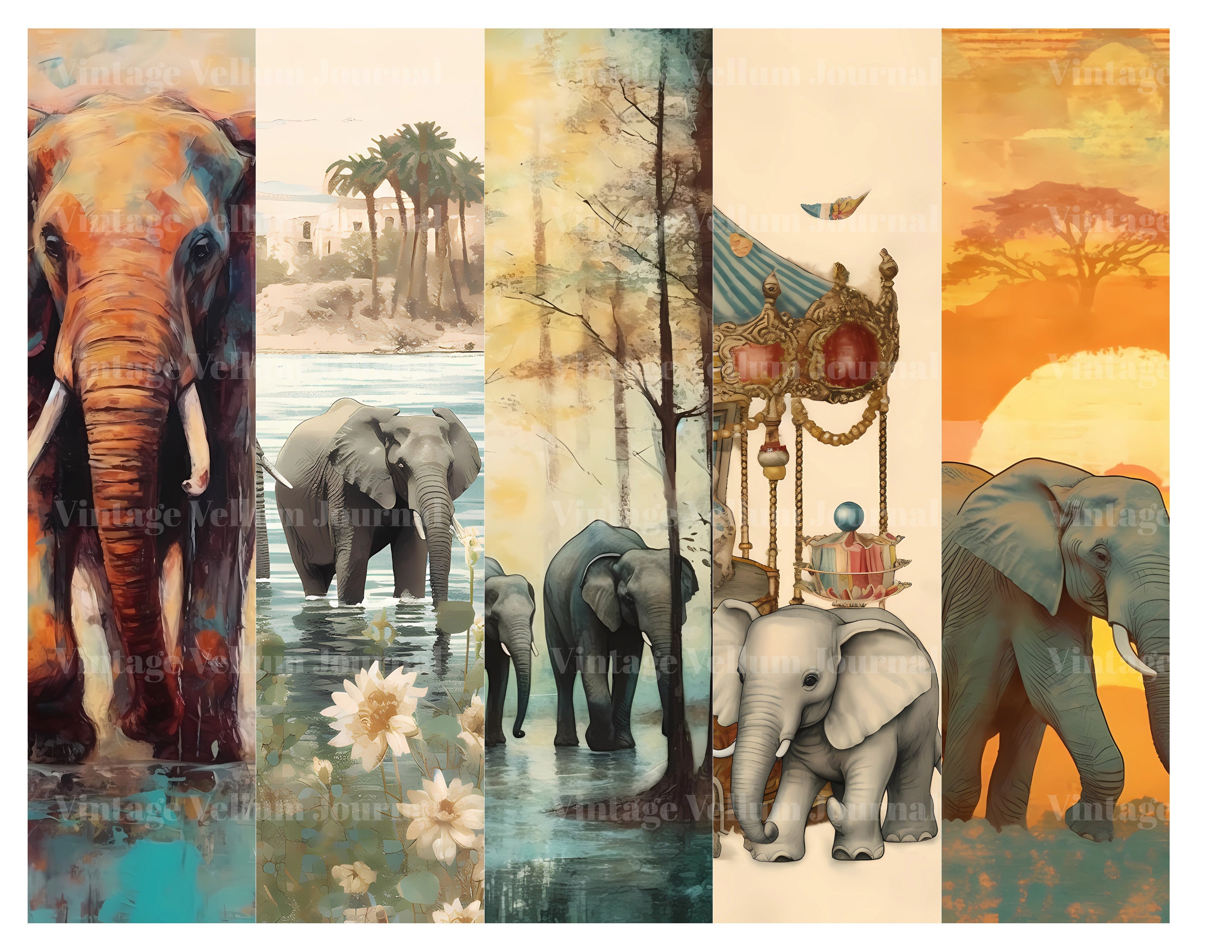 Elephants Junk Journal Pages - CraftNest