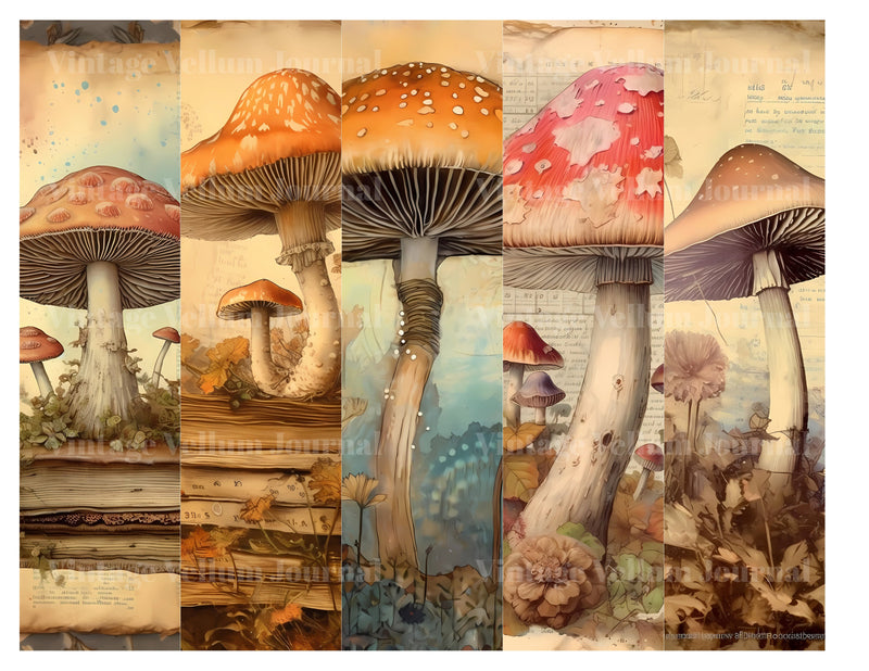Mushroom Books Junk Journal Pages - CraftNest