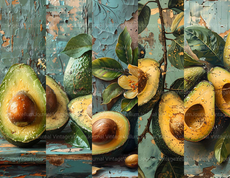 Avocado Junk Journal Pages - CraftNest - Digital Crafting and Art