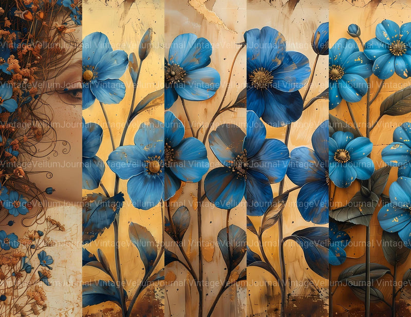 Forget-Me-Nots Flowers Junk Journal Pages - CraftNest
