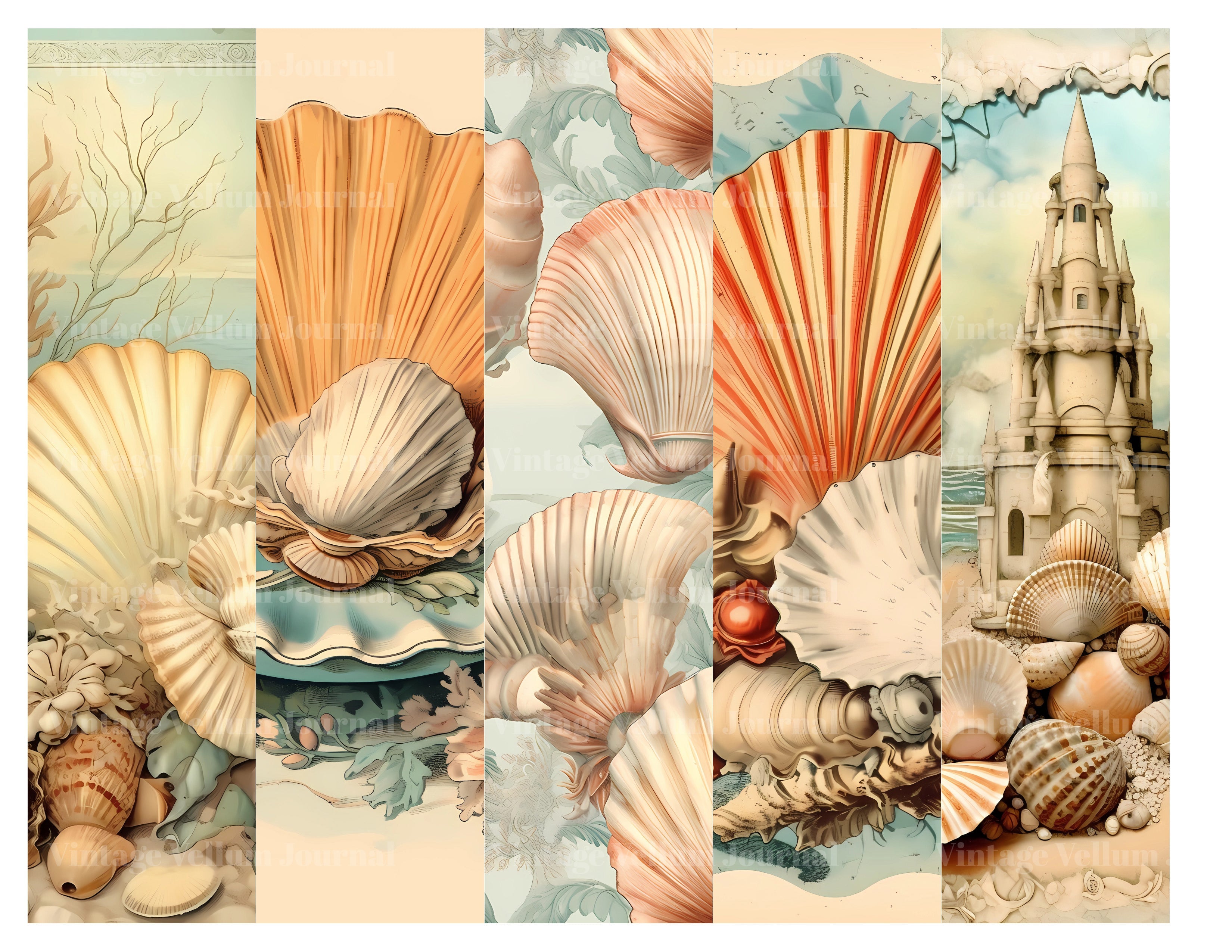 Sea Shells Junk Journal Pages - CraftNest