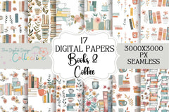 Seamless Books & Coffee Patterns - CraftNest - Digital Crafting and Art