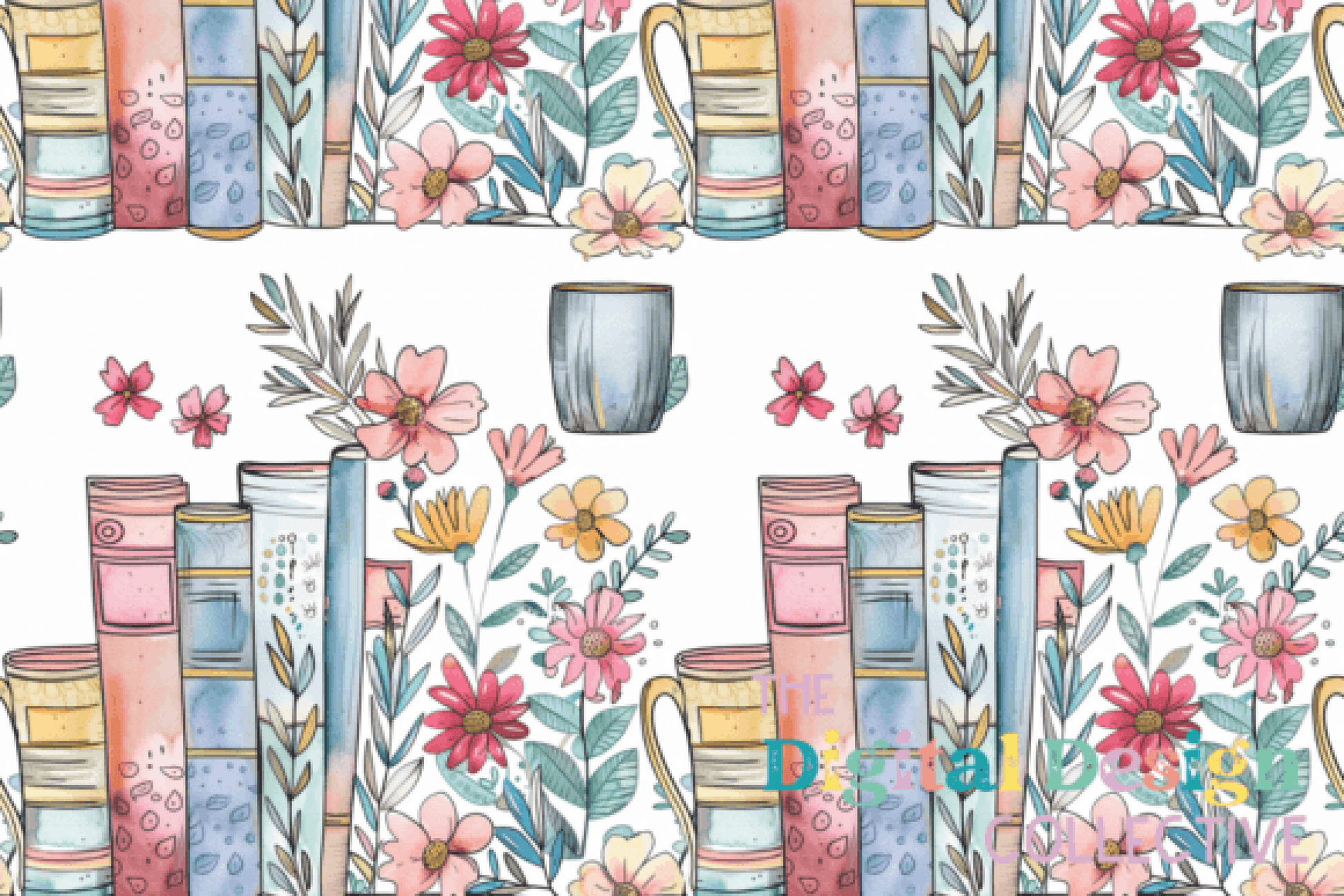 Seamless Books & Coffee Patterns - CraftNest - Digital Crafting and Art