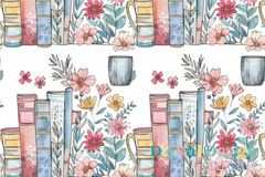 Seamless Books & Coffee Patterns - CraftNest - Digital Crafting and Art