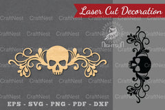 Border Skull Laser Cut Decoration Clipart Bundle - CraftNest - Digital Crafting and Art