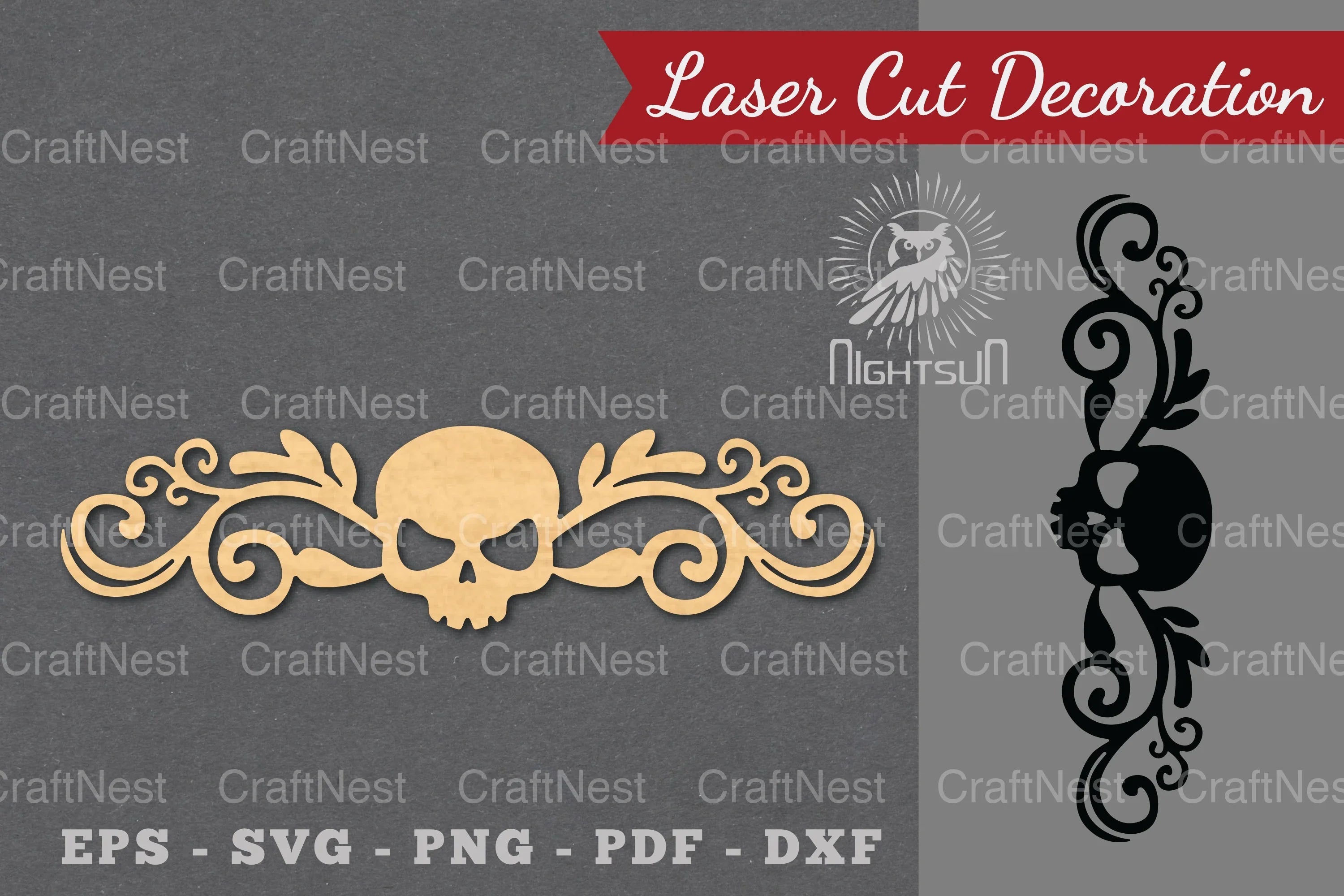 Border Skull Laser Cut Decoration Clipart Bundle - CraftNest - Digital Crafting and Art