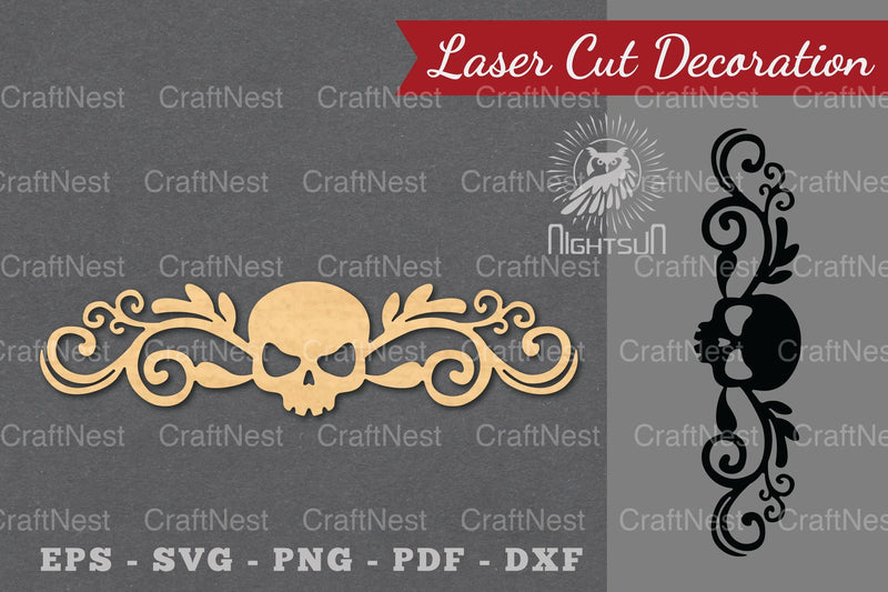 Border Skull Laser Cut Decoration Clipart Bundle - CraftNest - Digital Crafting and Art