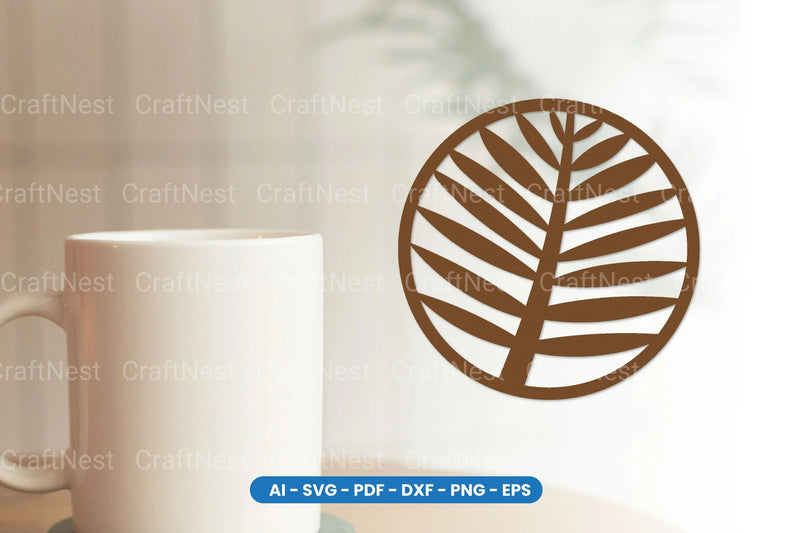 Botanical Floral Round Coaster Laser Cut Clipart Bundle - CraftNest - Digital Crafting and Art