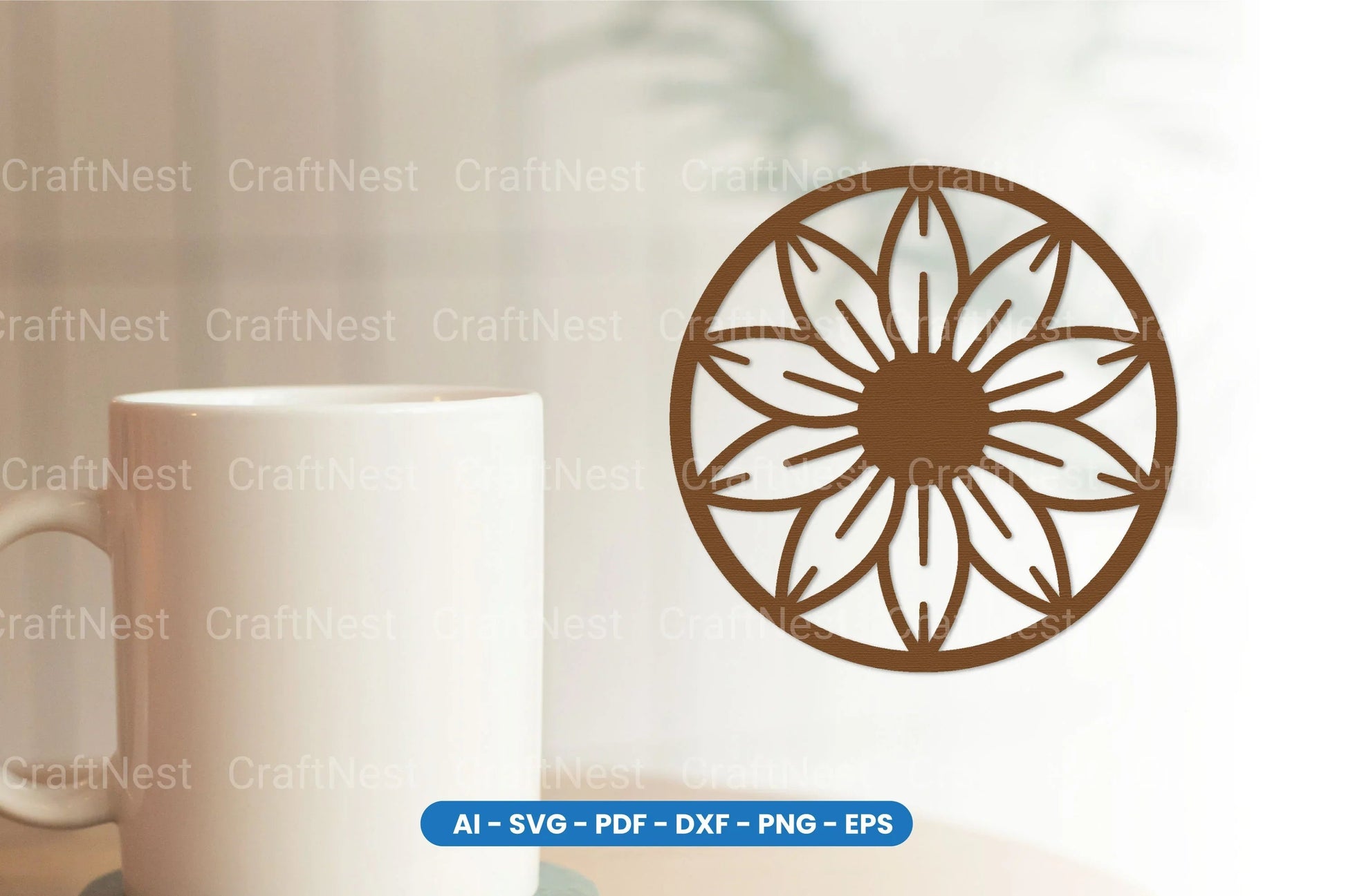 Botanical Floral Round Coaster Laser Cut SVG Bundle - CraftNest - Digital Crafting and Art