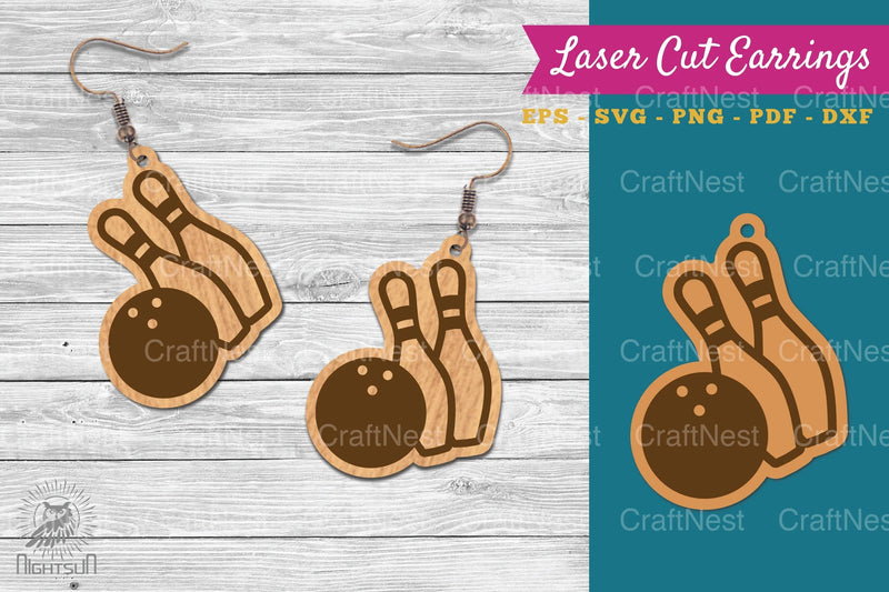 Bowling Ball Laser Cut Earrings Clipart Bundle - CraftNest - Digital Crafting and Art