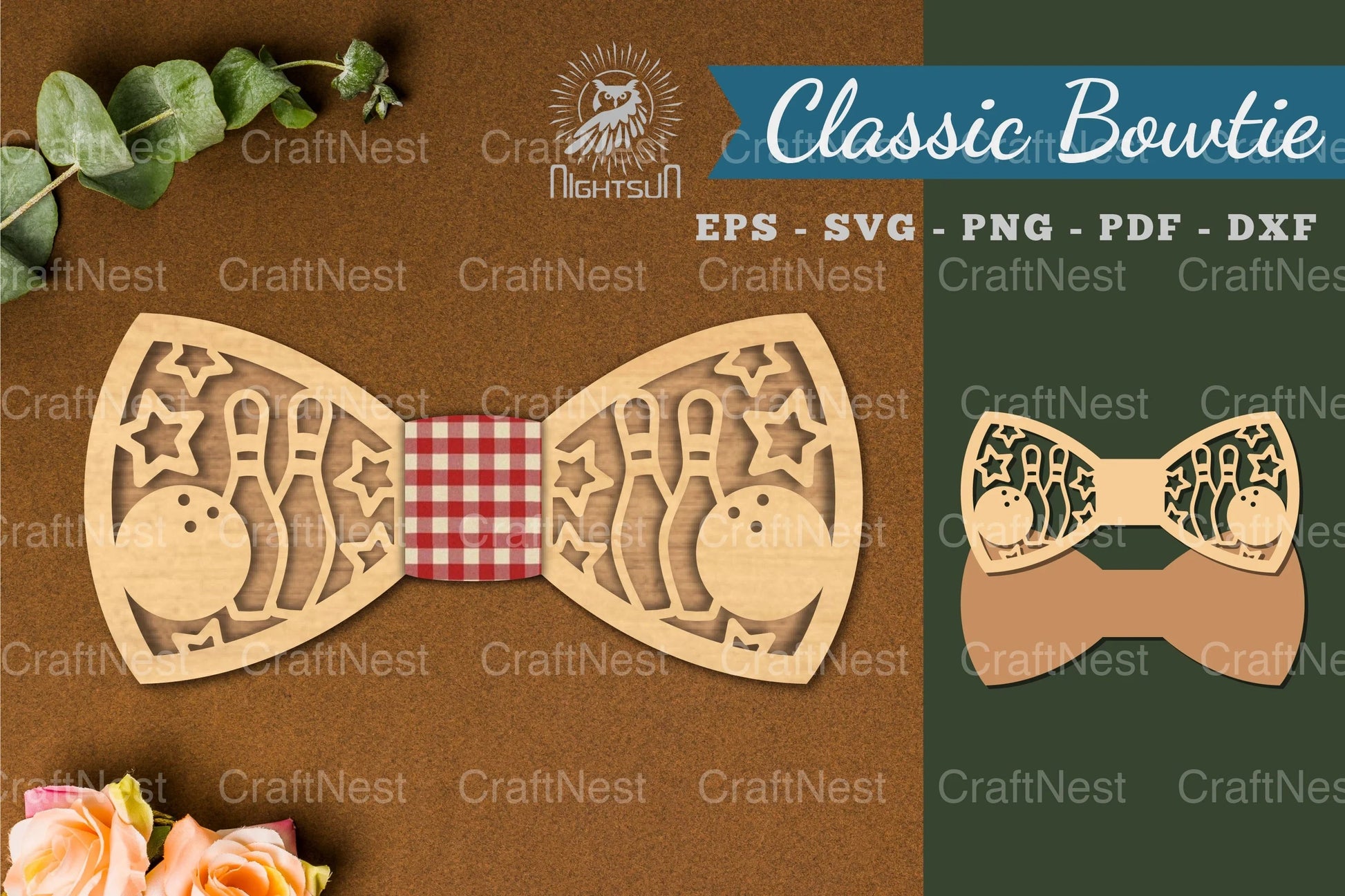 Bowling Laser Cut Bowtie Clipart Bundle - CraftNest - Digital Crafting and Art