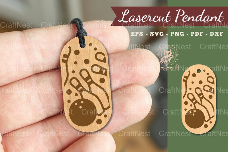 Bowling Lasercut Pendant Design Bundle - CraftNest - Digital Crafting and Art