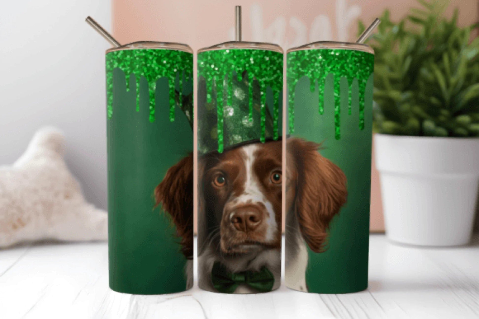 St. Patrick's Day Brittany Dog Tumbler Bundle - CraftNest - Digital Crafting and Art