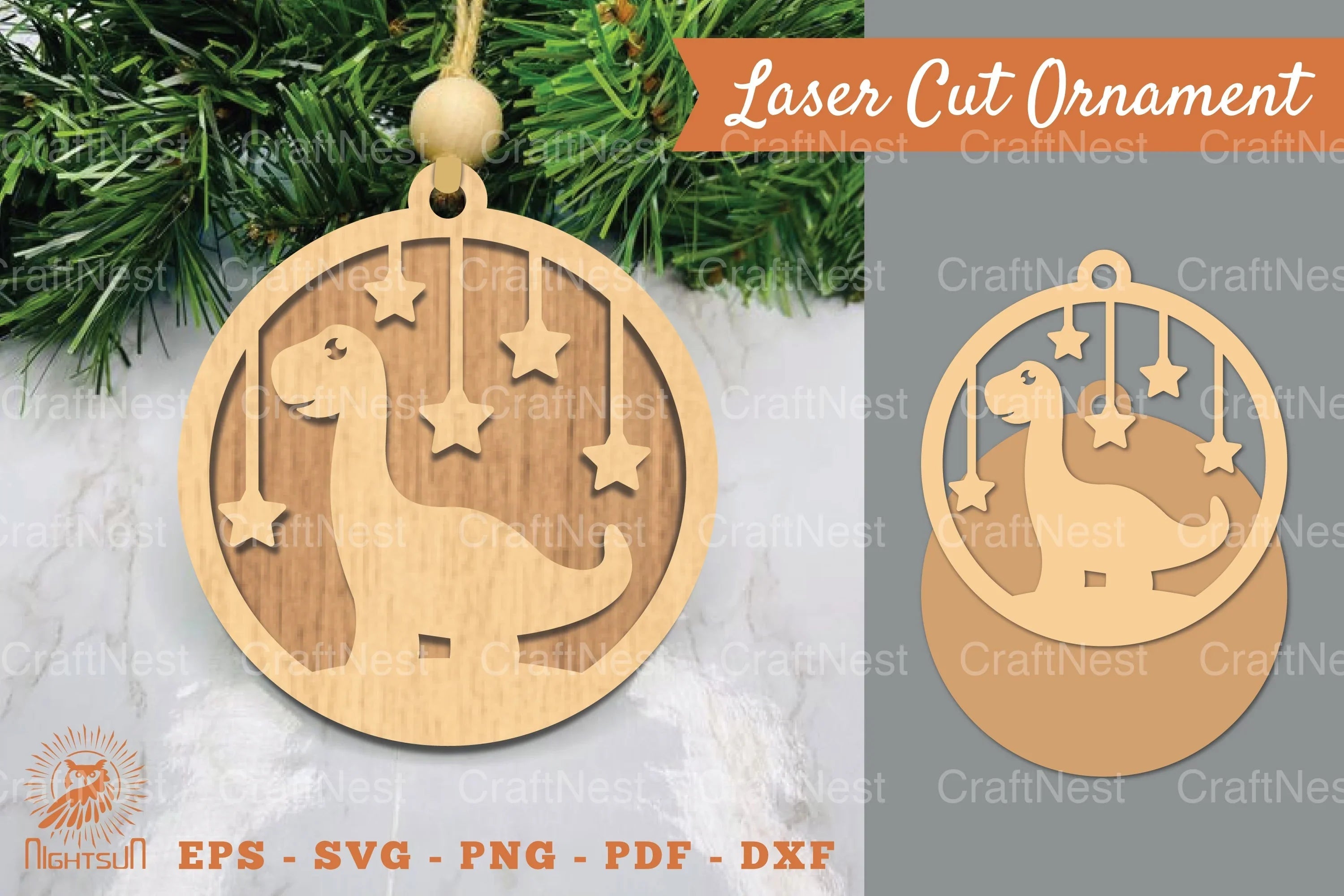 Brontosaurus Laser Cut Ornament Clipart Bundle - CraftNest - Digital Crafting and Art