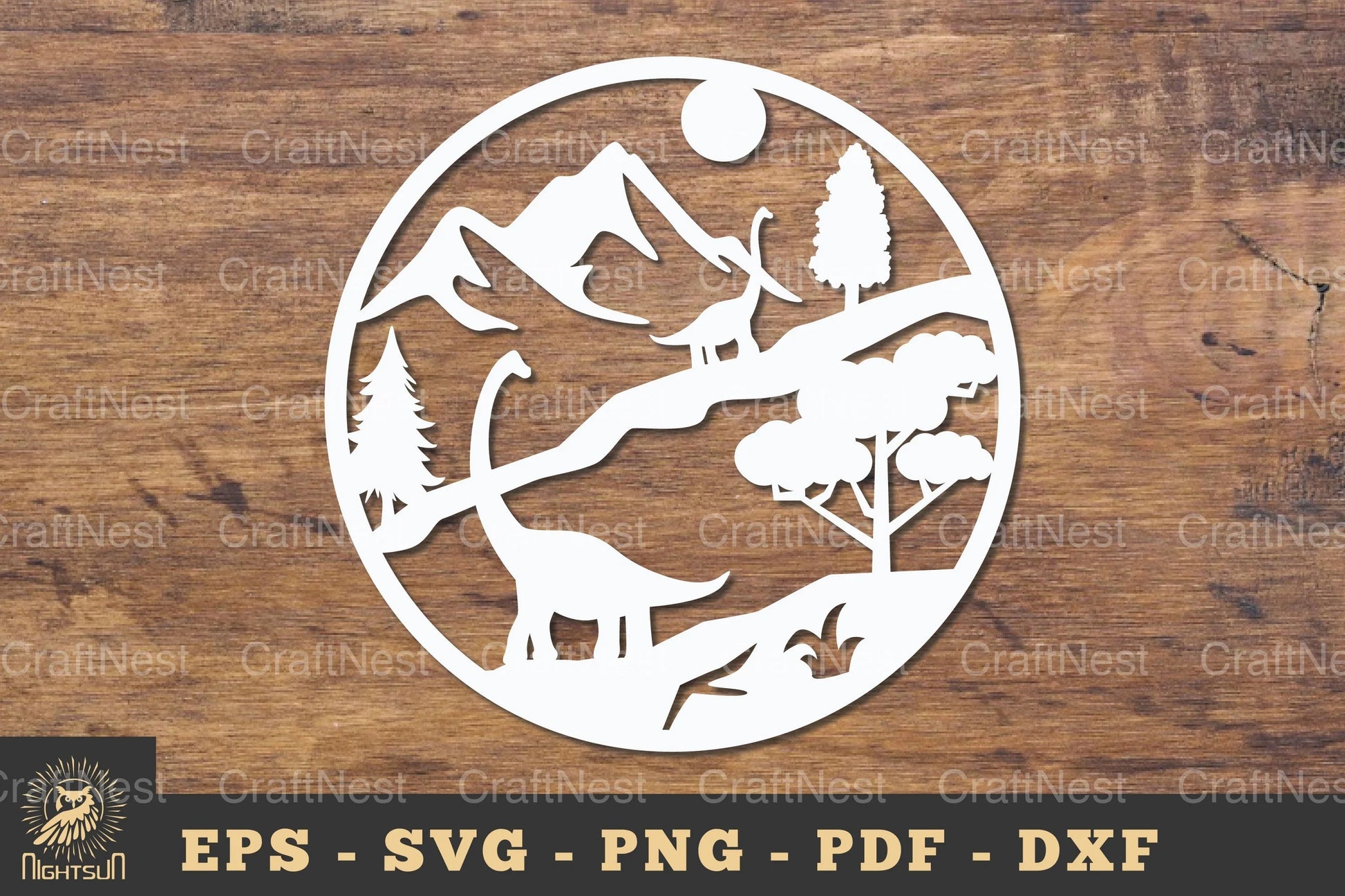 Brontosaurus Papercut Round Clipart Bundle - CraftNest - Digital Crafting and Art