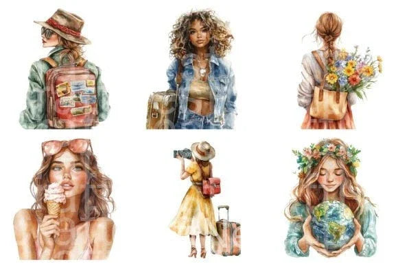 Bronze Spring Travel Clipart Bundle - CraftNest - Digital Crafting and Art