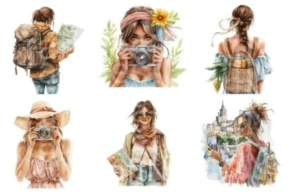 Bronze Spring Travel Clipart Bundle - CraftNest - Digital Crafting and Art