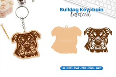 Bulldog Keychain Lasercut Clipart Bundle - CraftNest - Digital Crafting and Art