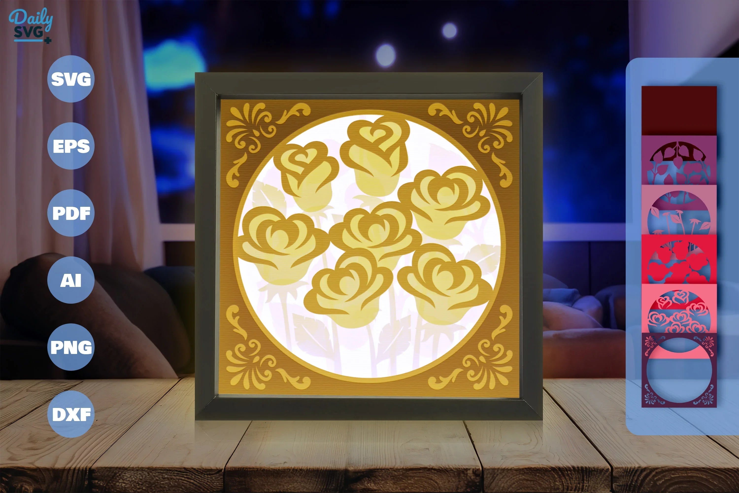 Papercut SVG Bundle: Bunch of Roses Design - CraftNest - Digital Crafting and Art