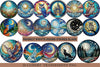 Moonlit Nights Round Stained Glass Clipart