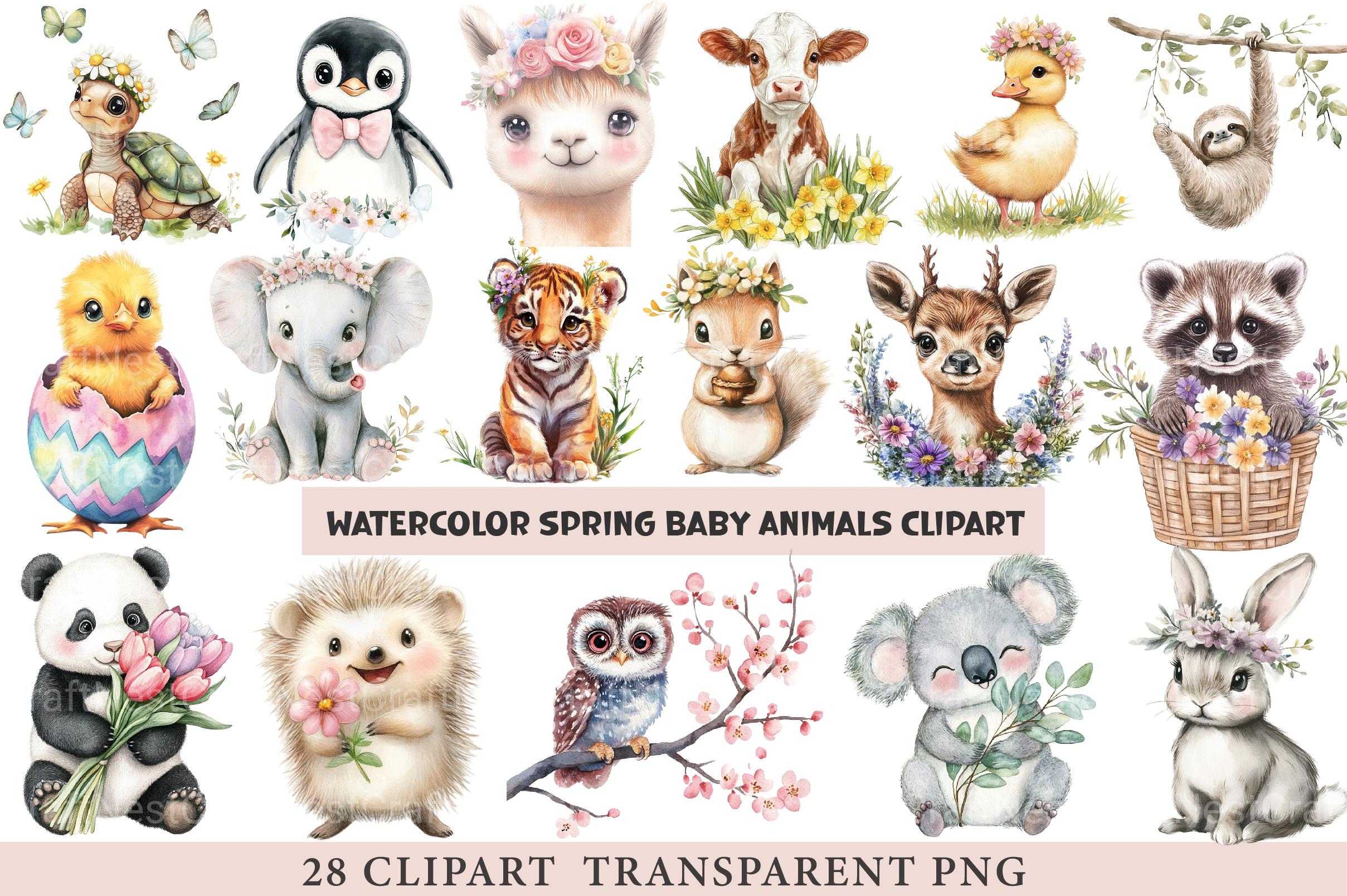 Spring Baby Animals Clipart 1 - CraftNest - Digital Crafting and Art