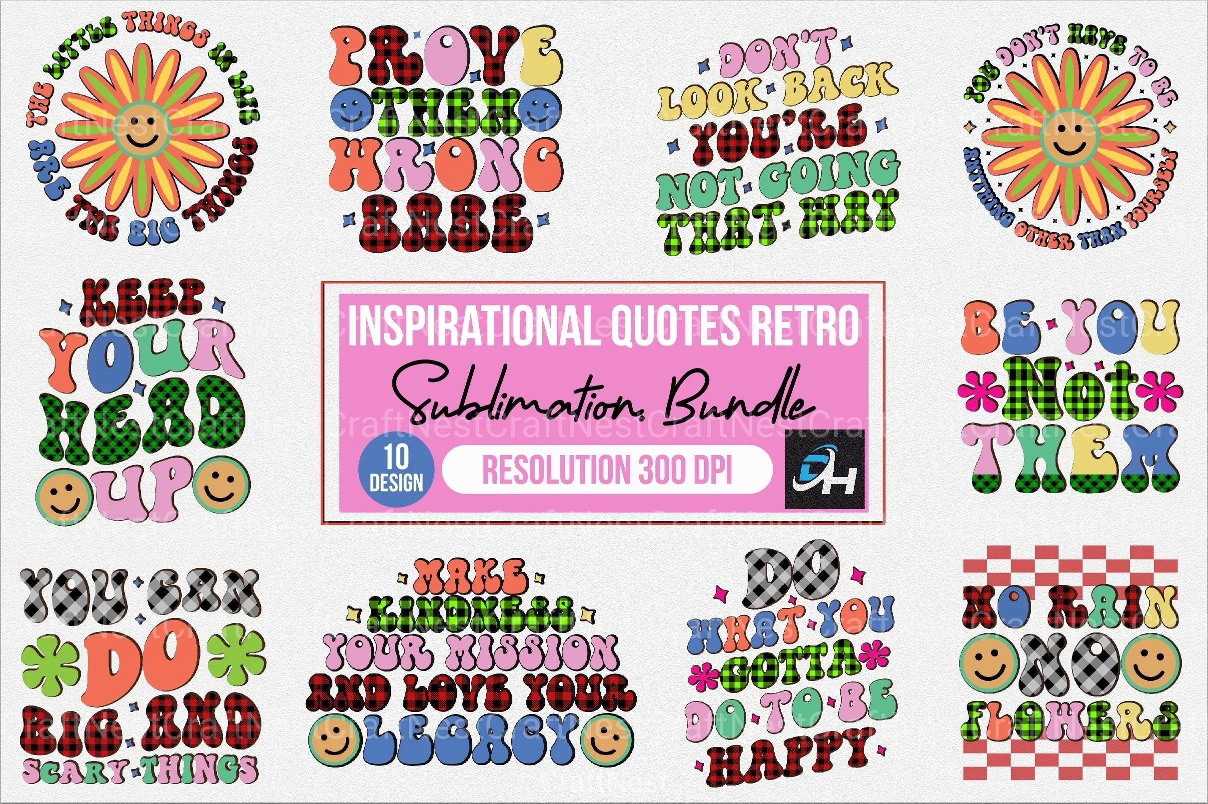 Inspirational Retro Quotes Clipart Bundle - CraftNest - Digital Crafting and Art