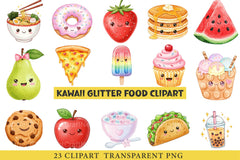 Kawaii Glitter Food Clipart 1 - CraftNest - Digital Crafting and Art