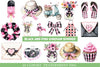 Black and Pink Gingham Summer Clipart
