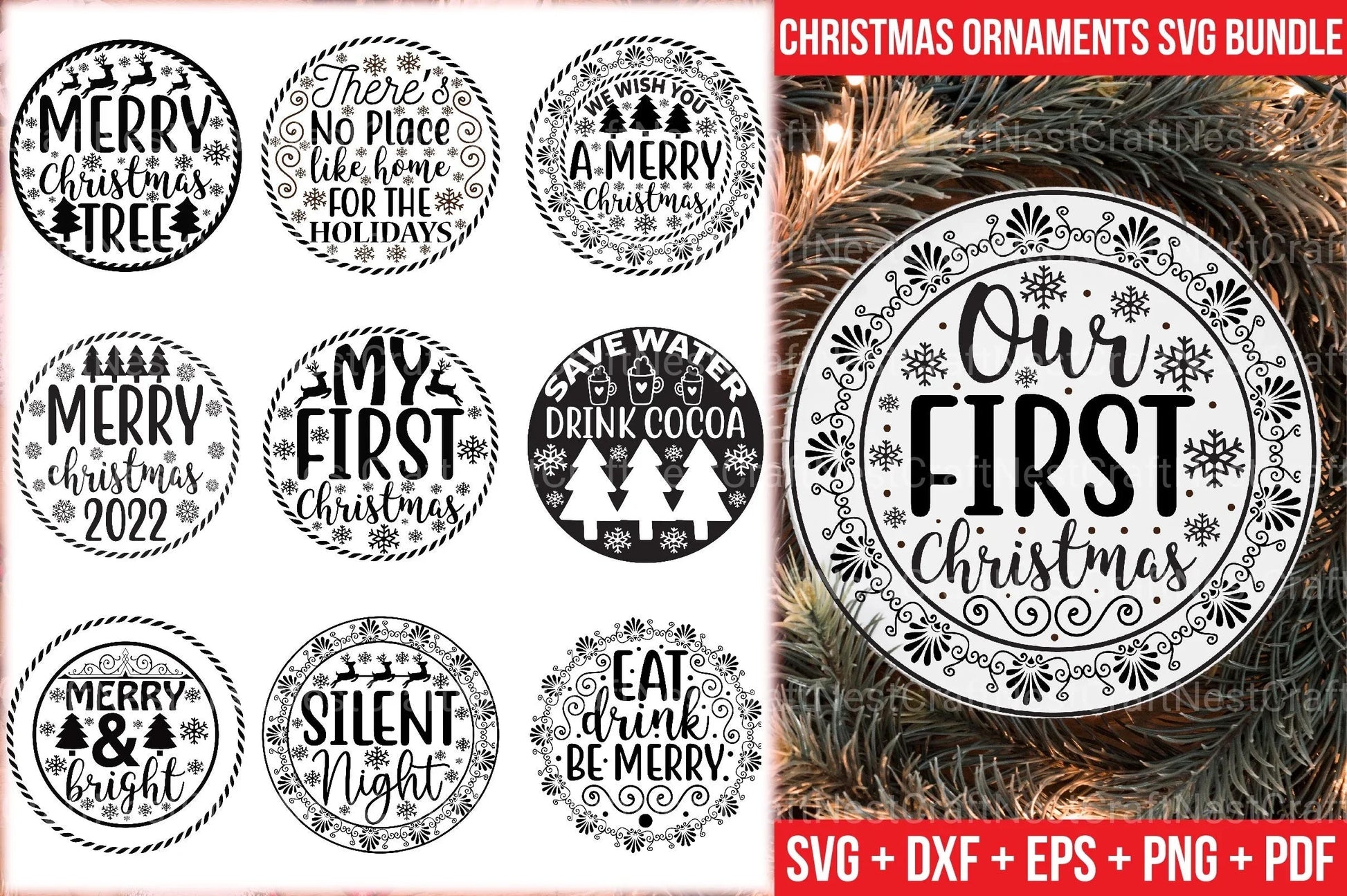 Christmas Ornaments Bundle - CraftNest - Digital Crafting and Art