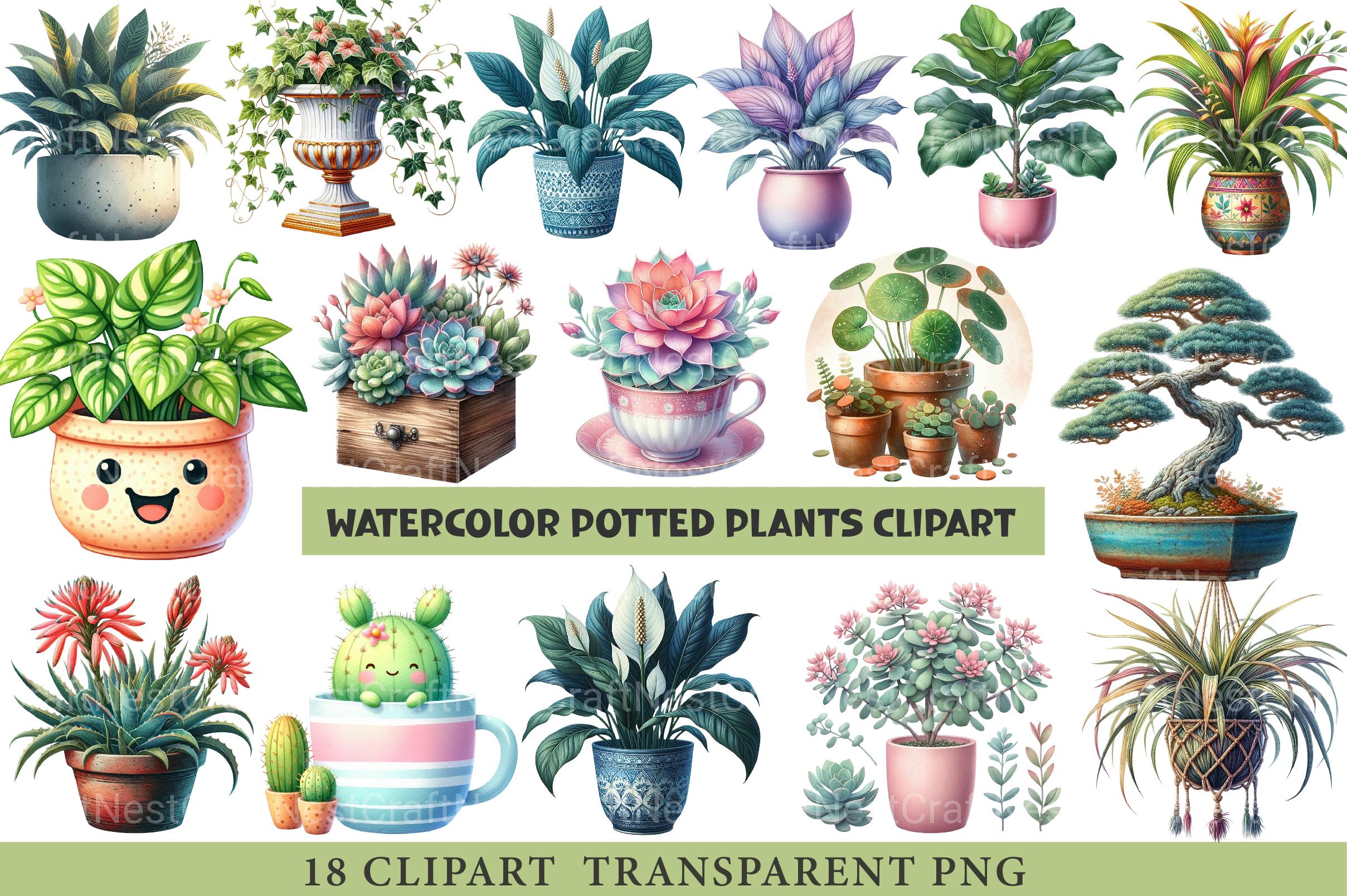 Potted Plants Clipart Bundle - CraftNest - Digital Crafting and Art