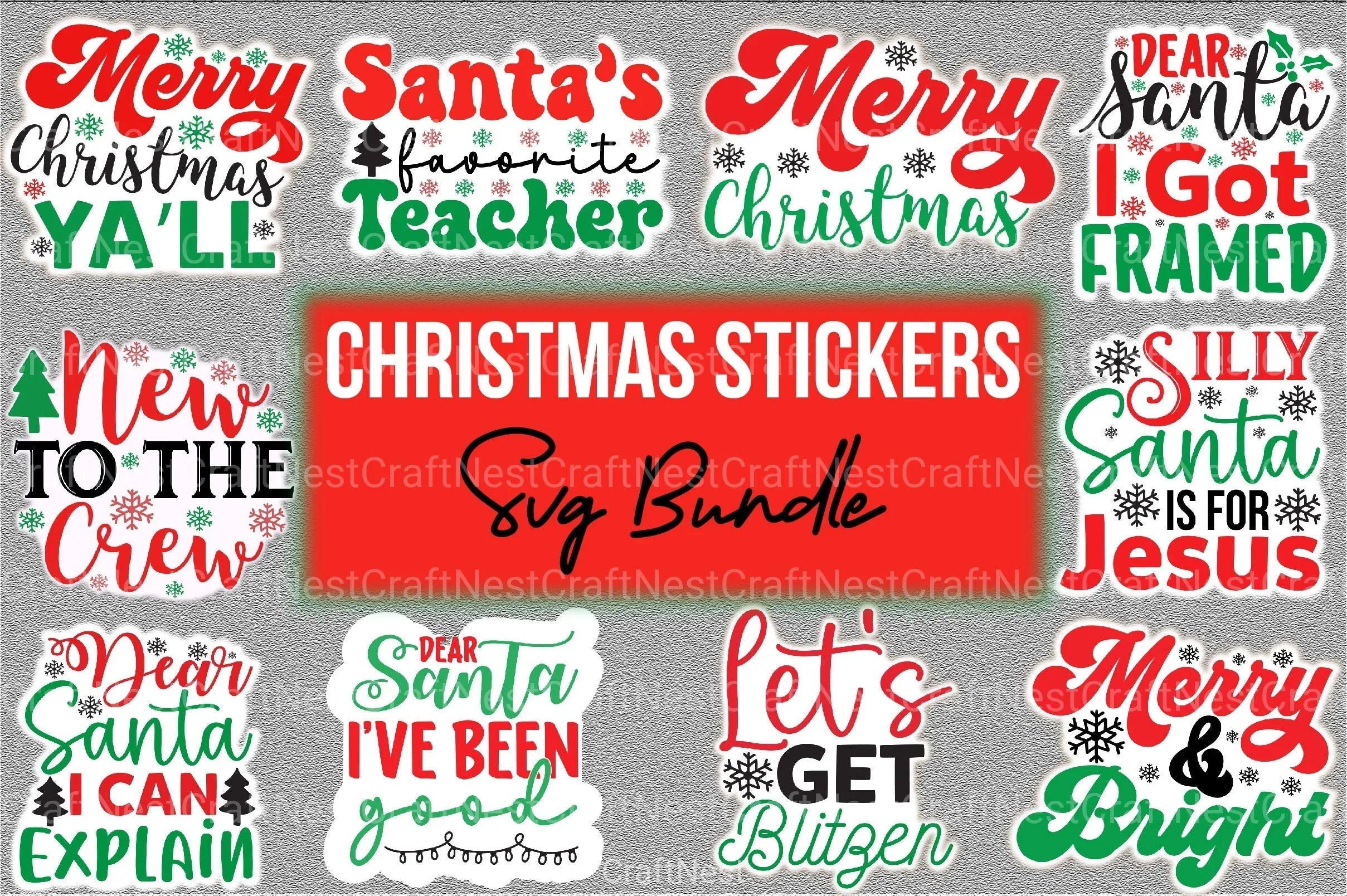 Christmas Stickers Bundle - CraftNest - Digital Crafting and Art