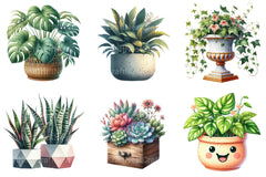 Potted Plants Clipart Bundle - CraftNest - Digital Crafting and Art