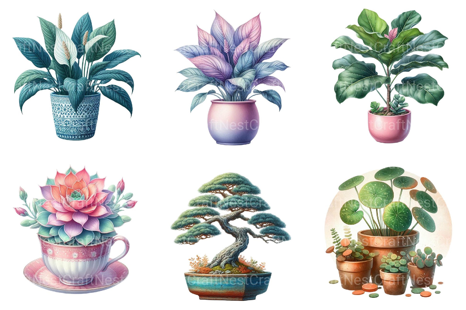 Potted Plants Clipart Bundle - CraftNest - Digital Crafting and Art