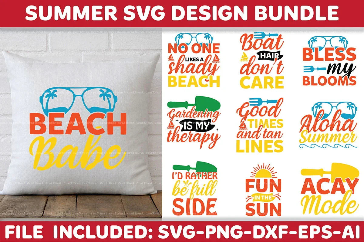 Summer Design SVG Bundle 5 - CraftNest - Digital Crafting and Art