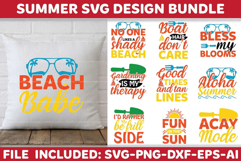Summer Design SVG Bundle 5 - CraftNest - Digital Crafting and Art